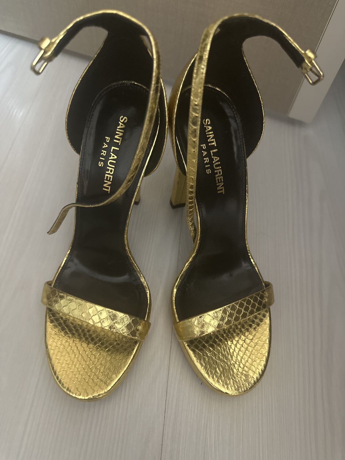 Leather High heels Sandals Yves Saint Laurent 37 buy pre owned at 350 EUR