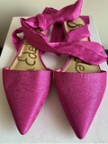 Pink satin flats