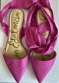 Pink satin flats