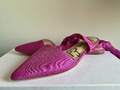 Pink satin flats