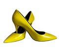 Yellow patent leather stilettos