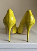 Yellow patent leather stilettos