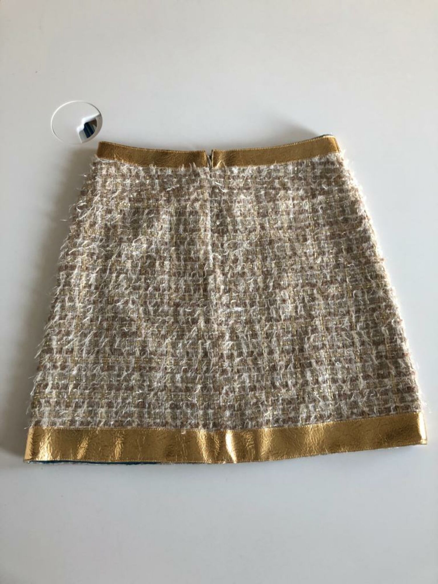 Wool tweed mini skirt in black