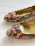 Snakeskin flats