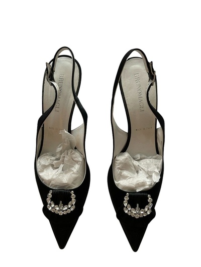 Satin slingback shoes