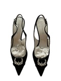 Satin slingback shoes