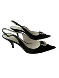Satin slingback shoes