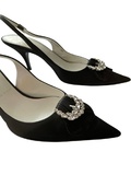 Satin slingback shoes