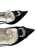 Satin slingback shoes
