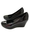 Patent wedge shoes