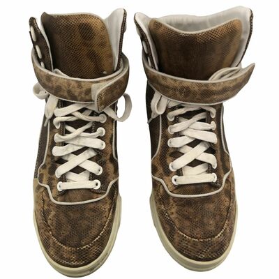 Leather High-Top Sneakers