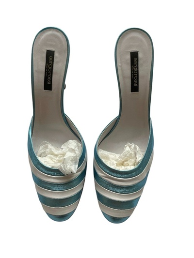 Leather high heel slides