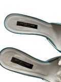 Leather high heel slides