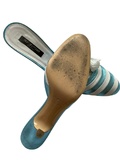 Leather high heel slides