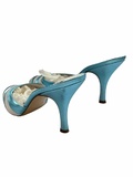 Leather high heel slides