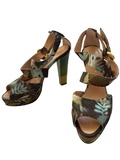Floral platform sandals