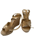 Patent wedge sandals