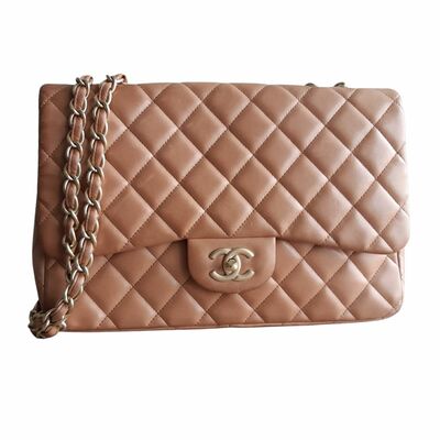 Chanel Flap Bag Grey Clair Lambskin Aged Gold Hardware 22B – Coco