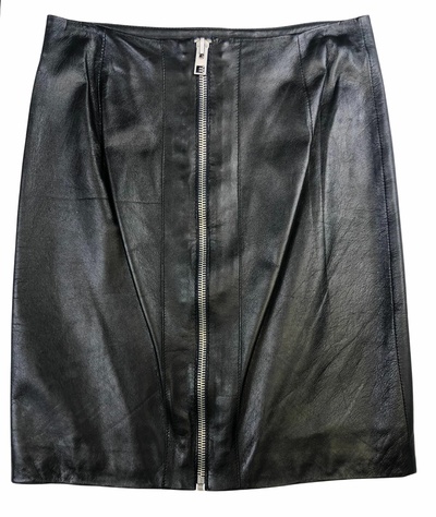 Leather mini skirt