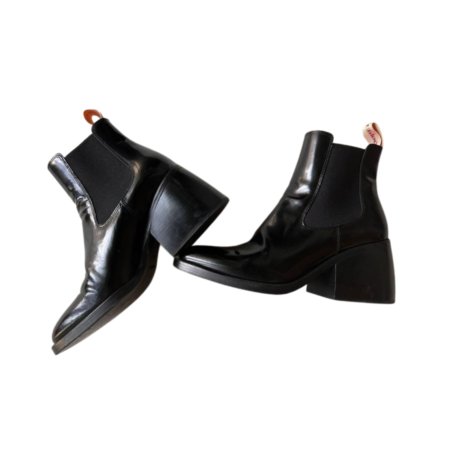 Heeled patent hotsell ankle boots