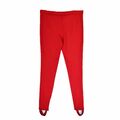 Red conic pants with side pinstripe