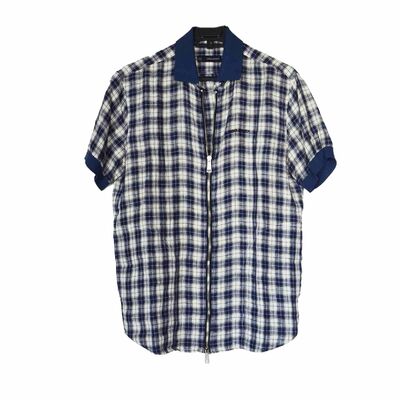 Linen casual shirt with front zipper