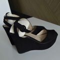 Suede wedge sandals