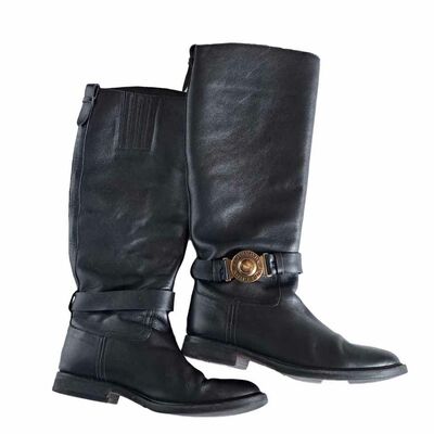 Leather knee high boots