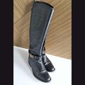 Leather knee high boots