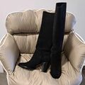 Suede leather high boots