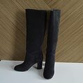 Suede leather high boots