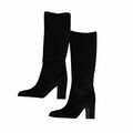 Suede leather high boots