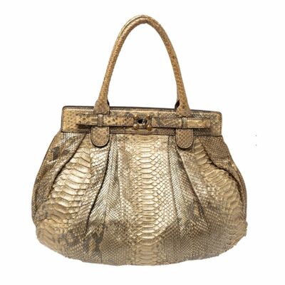 Python leather handbag