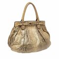 Python leather handbag
