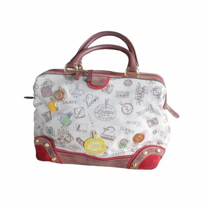 Canvas and leather handbag