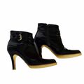 Lacquer leather ankle boots
