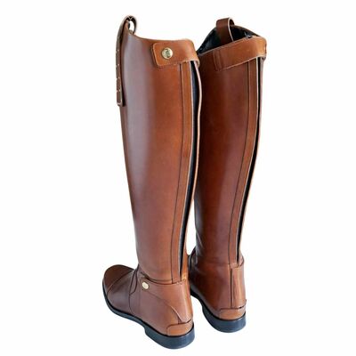 Leather riding knee high boots