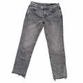 Washed up grey conic jeans