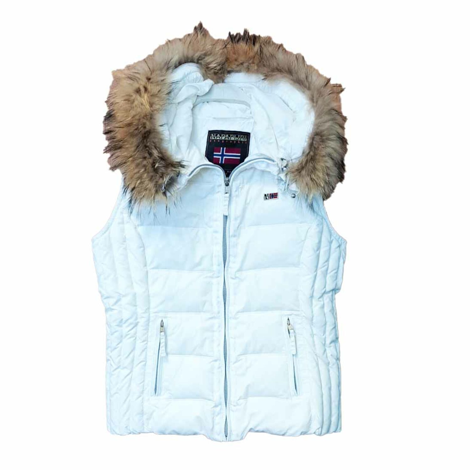 Hooded vest with fur Napapijri M buy pre owned at 30 EUR