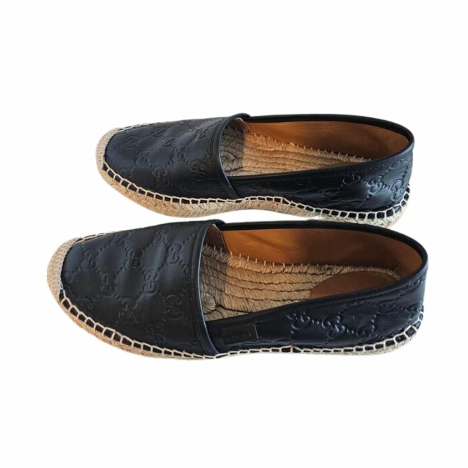 Gucci signature leather sales espadrille