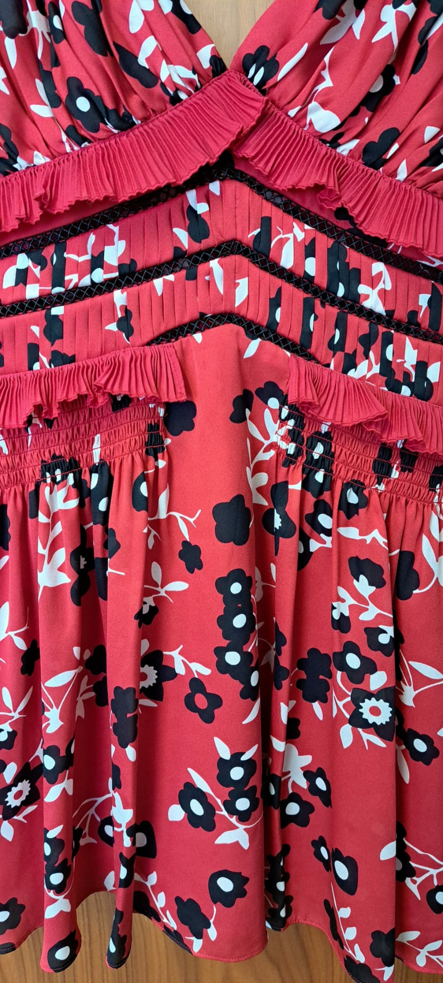 Self portrait red floral mini best sale dress