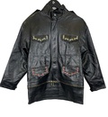 Embroidered leather jacket