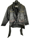 Embroidered leather jacket