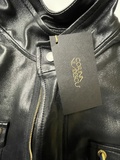 Embroidered leather jacket