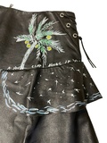 Painted leather skirt