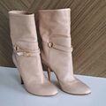 Calf high leather boots