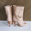 Calf high leather boots