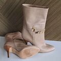 Calf high leather boots