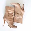 Calf high leather boots