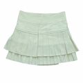 Pleated overlap cotton mini skirt